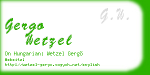 gergo wetzel business card