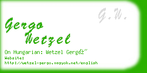 gergo wetzel business card